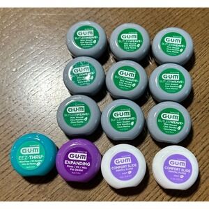 13 Mixed‎ GUM 9 ButlerWeave Mint Waxed Floss - Trial Size 4yd/3.6m